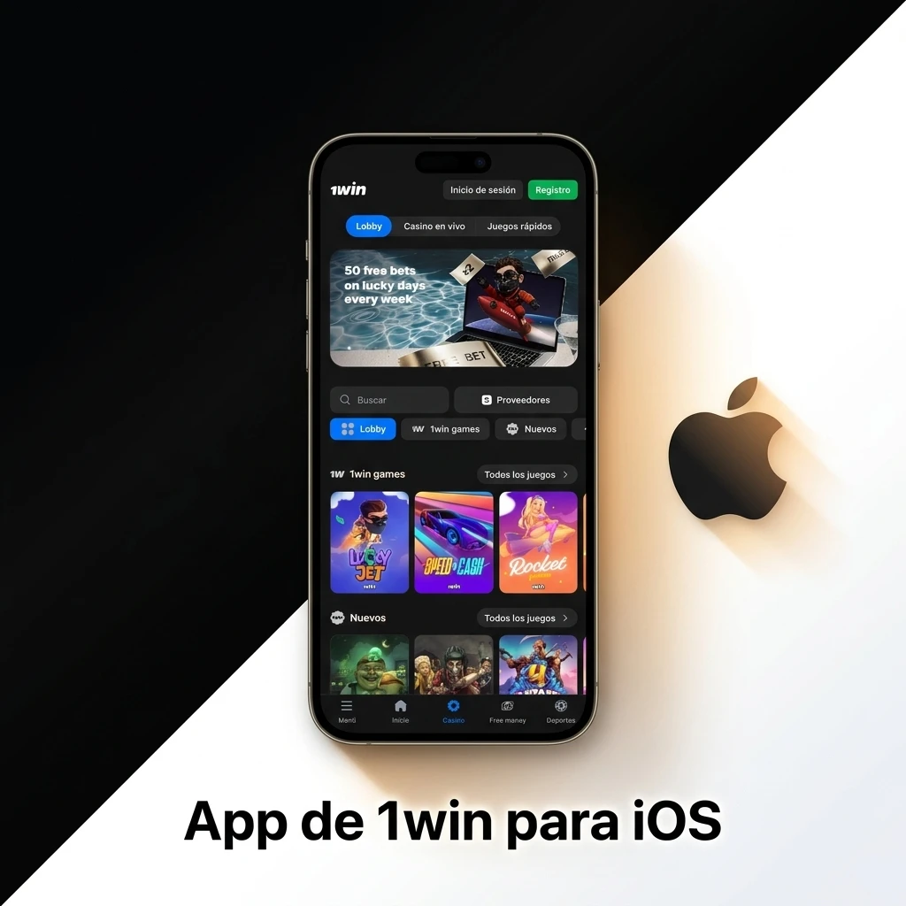 App de 1win para iOS en iPhone y iPad con acceso a apuestas deportivas, casino y pagos móviles