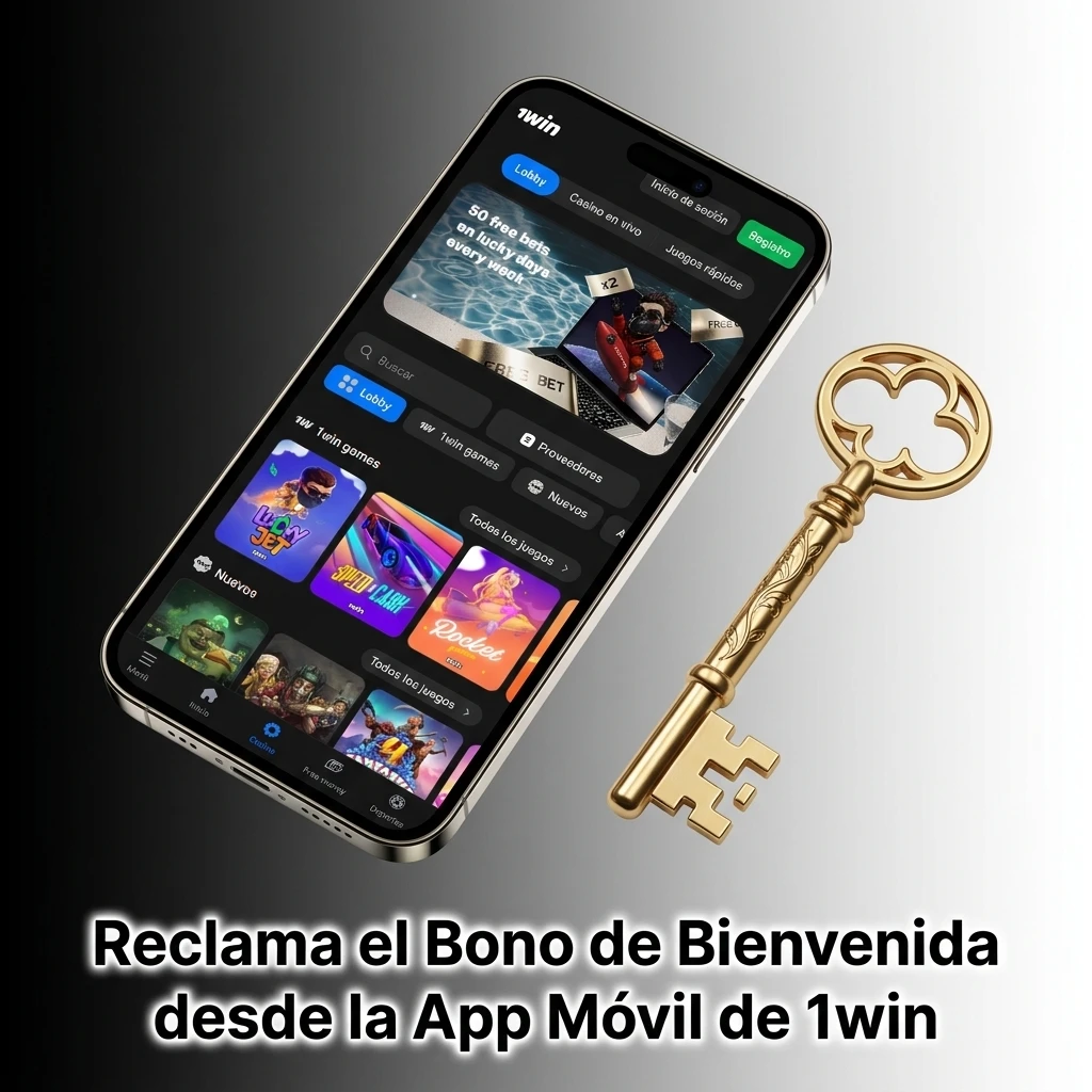 App móvil 1win para Android e iOS donde se puede reclamar el bono de bienvenida con depósito mínimo de 280 MXN