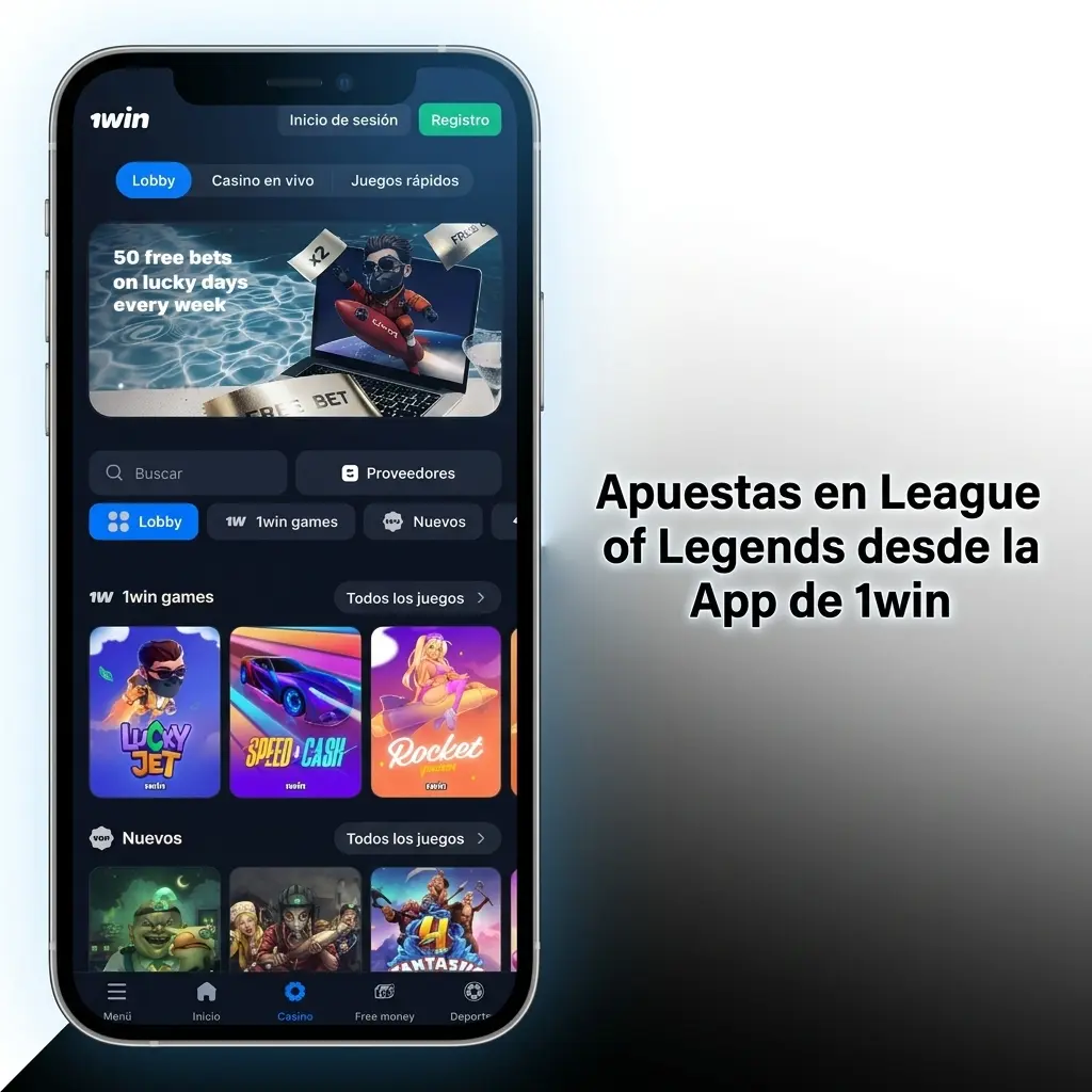 Apuesta en League of Legends desde la app móvil de 1win en iOS y Android con cuotas en vivo y esports