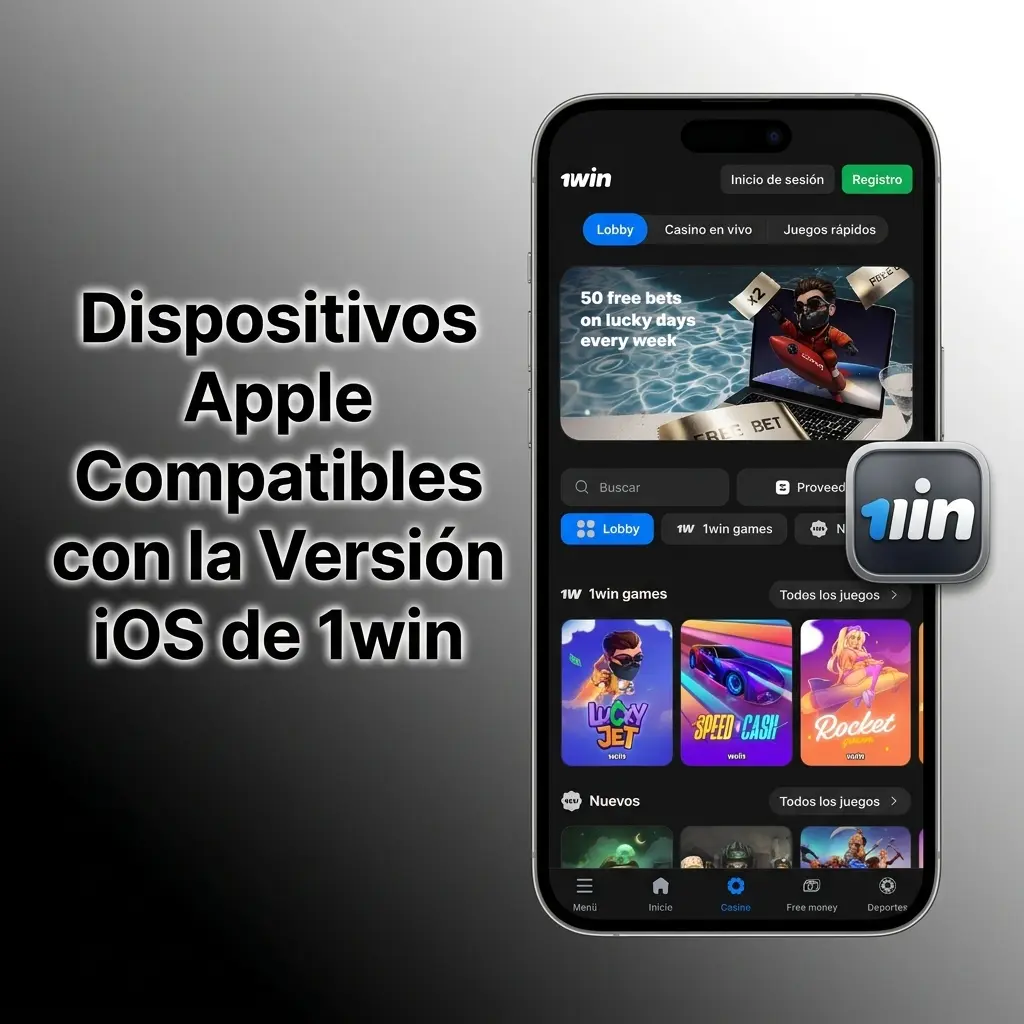 Dispositivos Apple compatibles con 1win iOS: iPhone SE, 11, 12, 13, 14, 15 e iPad con iOS 13 o superior